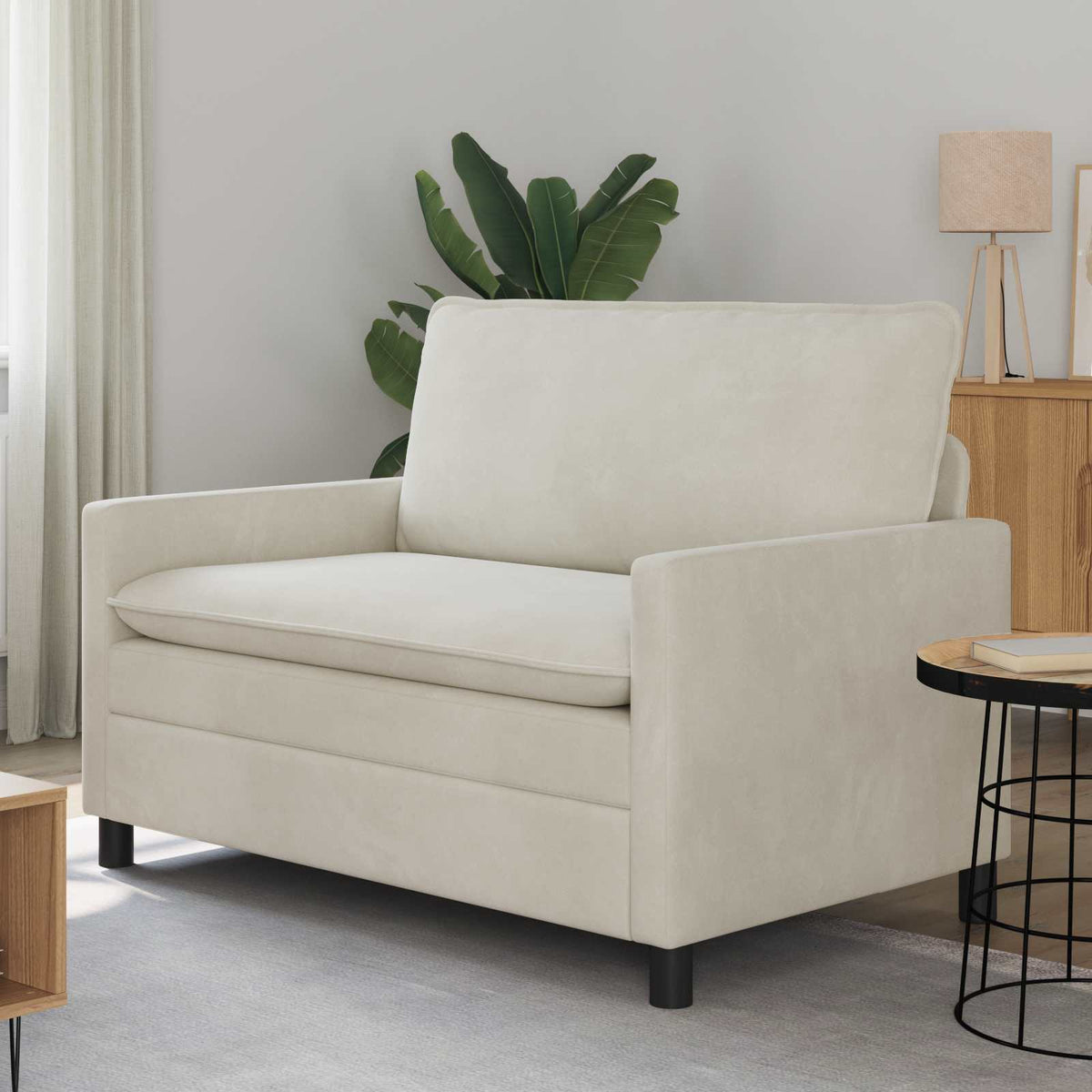 Vidaxl bank crèmekleurig 126 x 81 x 87,5 cm fluweel