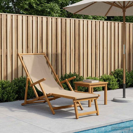 Vidaxl opvouwbare zonnebed 3 positie massief eucalyptus hout taupe