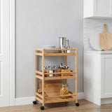 Vidaxl keukentrolley met wielen naturel 46 x 38 x 76 cm bamboe