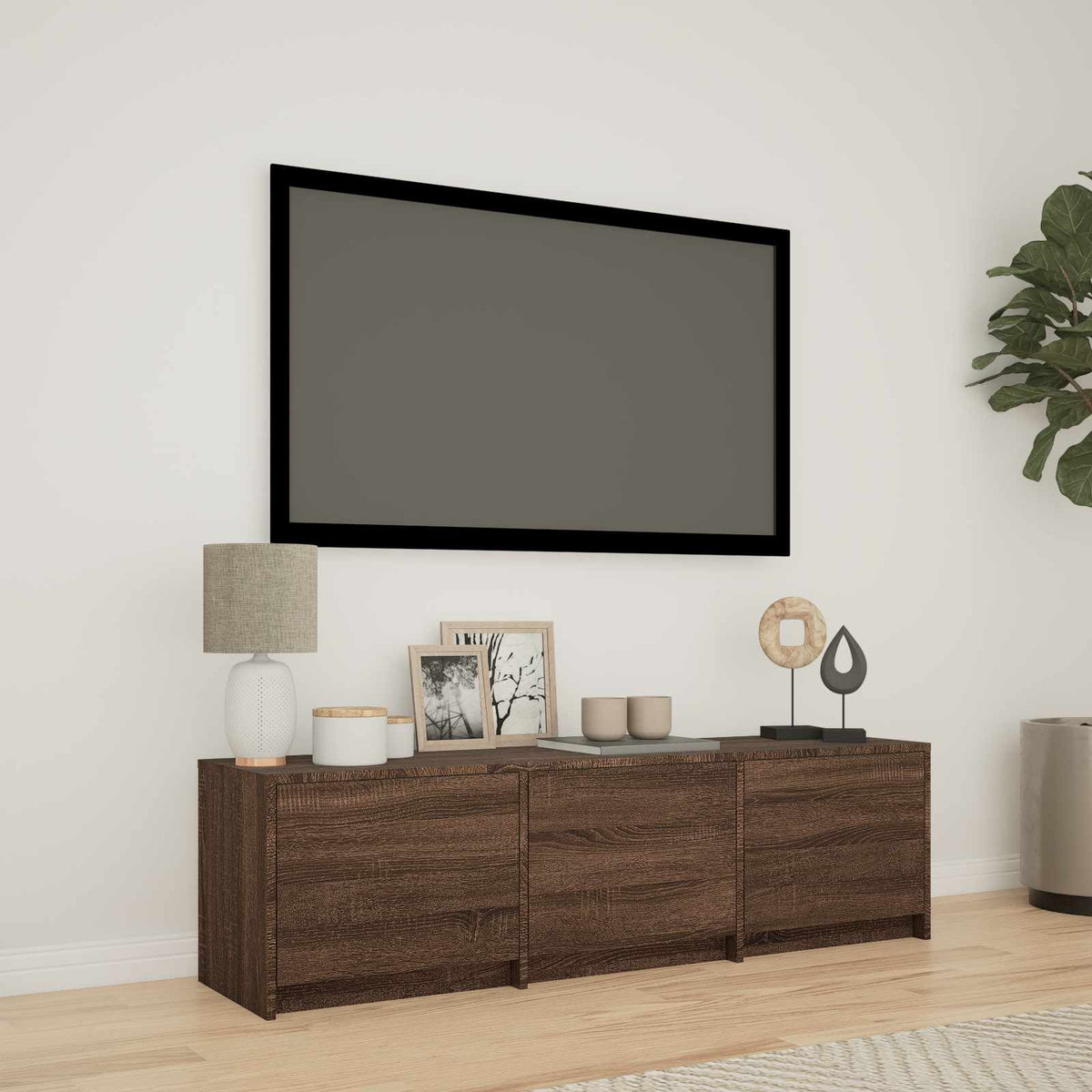 Vidaxl tv-kast met led 140 x 34 x 40 cm bruine eik geconstrueerd hout