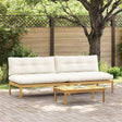 Vidaxl midden sofaset licht acacia en crème wit acaciahout