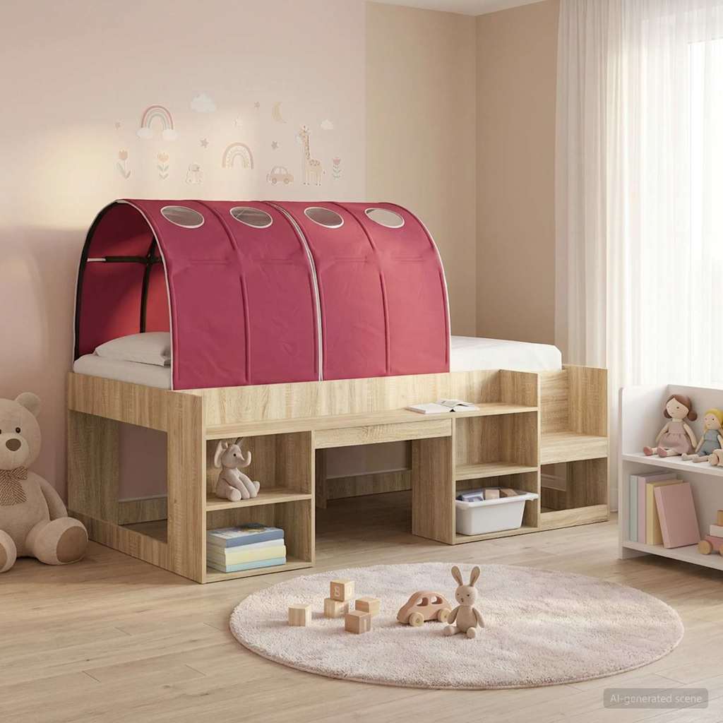 Vidaxl bedtunnel 2 st rood polyester