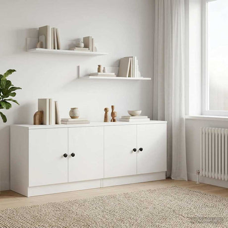 Vidaxl opbergkast voor loftbed 2 st wit 66 x 35 x 48 cm bewerkt hout