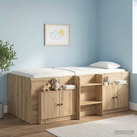 Vidaxl opbergkast voor loftbed 2 st artisanaal eiken 66 x 35 x 48 cm