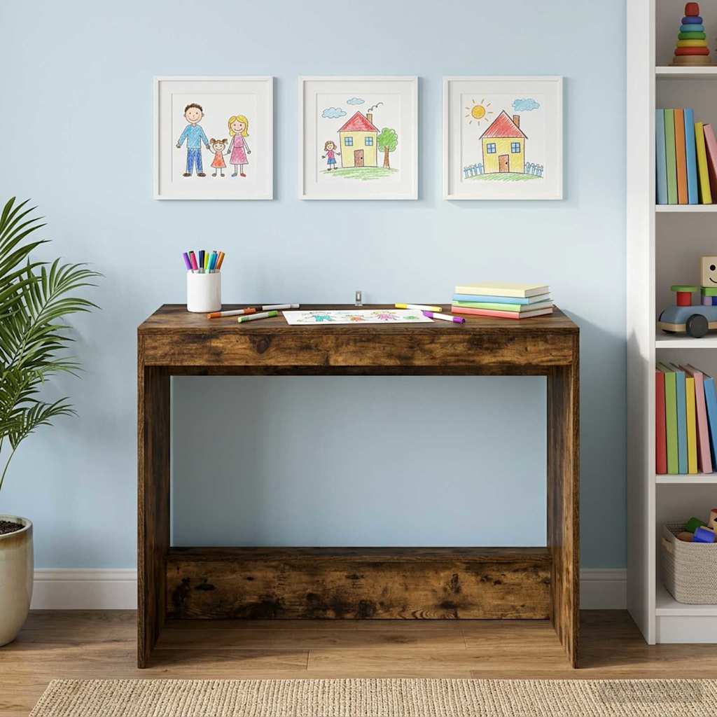 Vidaxl bed bureau gerookt eiken bewerkt hout 100 x 45 x 75 cm