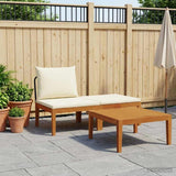 Vidaxl 3 st tuin loungeset met kussens massief acaciahout touw