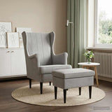 Vidaxl fauteuil met voetenbank 2 st lichtgrijs fluweel