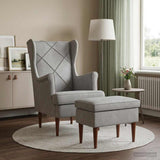 Vidaxl fauteuil met voetenbank 2 st lichtgrijs fluweel
