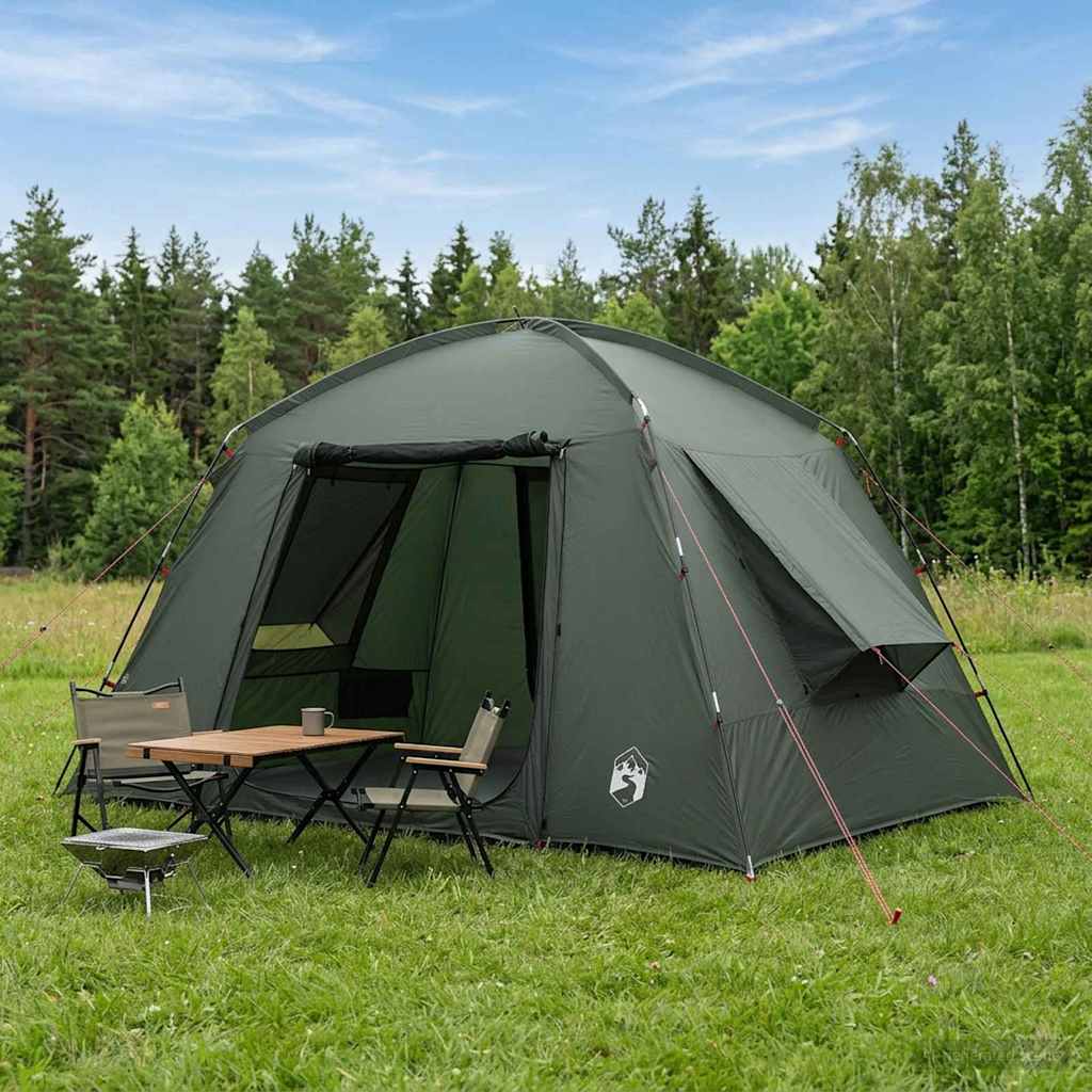 Vidaxl huisje tent 4-persoons legergroen polyester