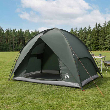 Vidaxl camping tent met regenhoes waterdicht 4-persoons legergroen