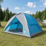 Vidaxl camping tent met regenhoes waterdicht 4-persoons blauw