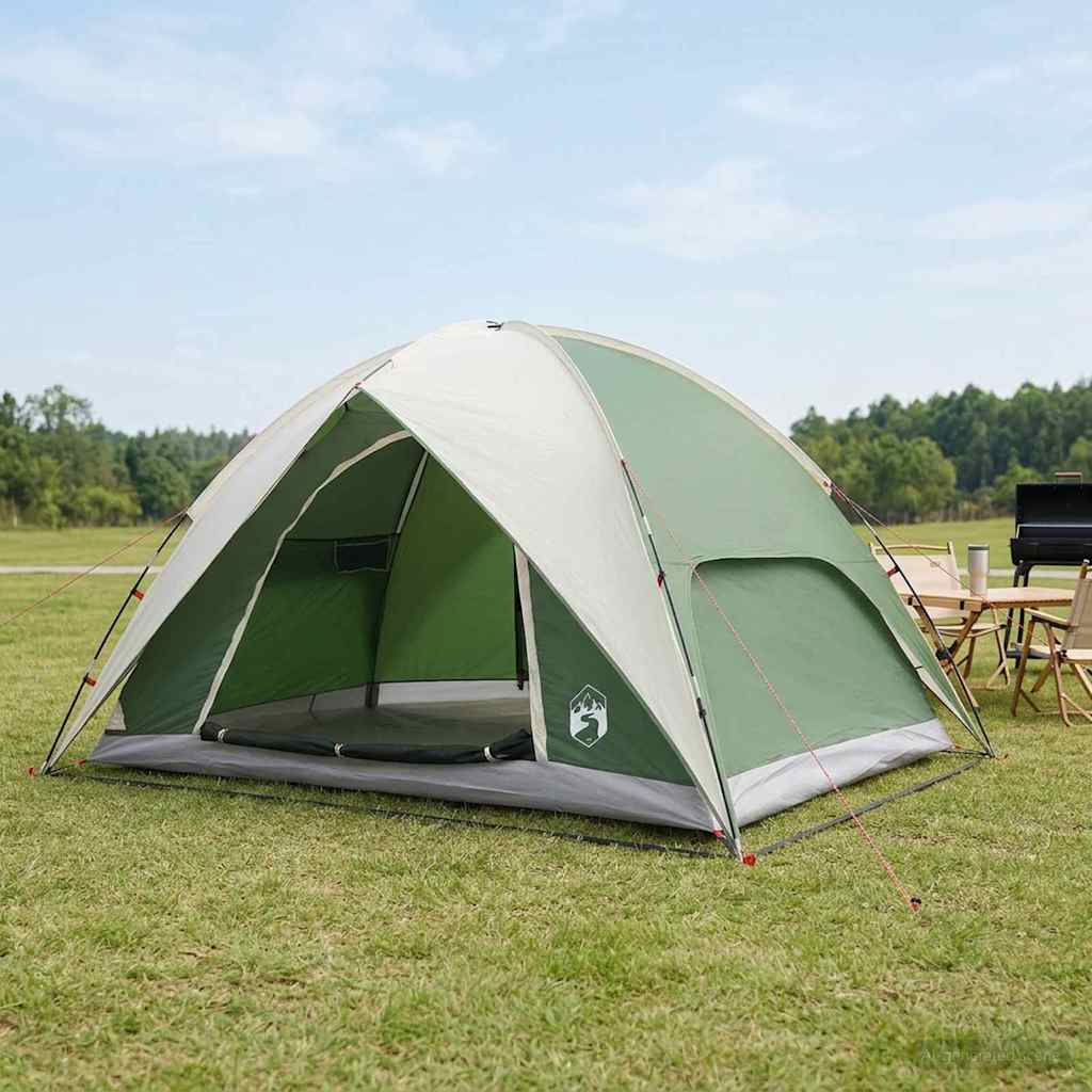 Vidaxl camping tent met regenhoes waterdicht 4-persoons groen