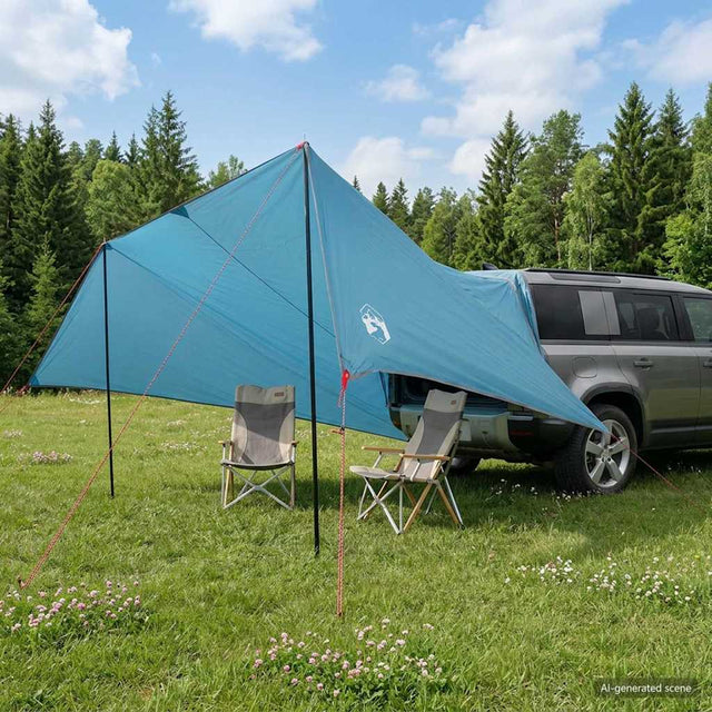 Vidaxl voertuig luifel blauw 500 x 515 x 215 cm polyester en staal