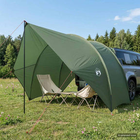 Vidaxl tailgate luifel waterdicht legergroen 405 x 280 x 220 cm