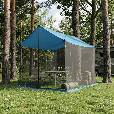 Vidaxl campingzeil met gaaswanden blauw 270 x 210 x 210 cm