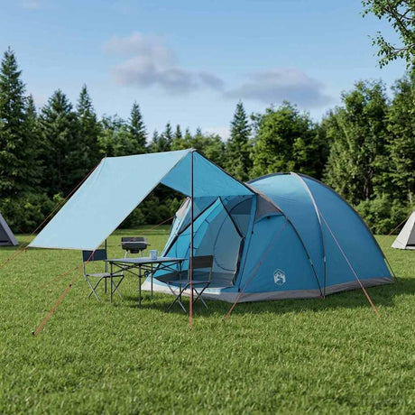 Vidaxl huisje tent 4-persoons blauw polyester en staal