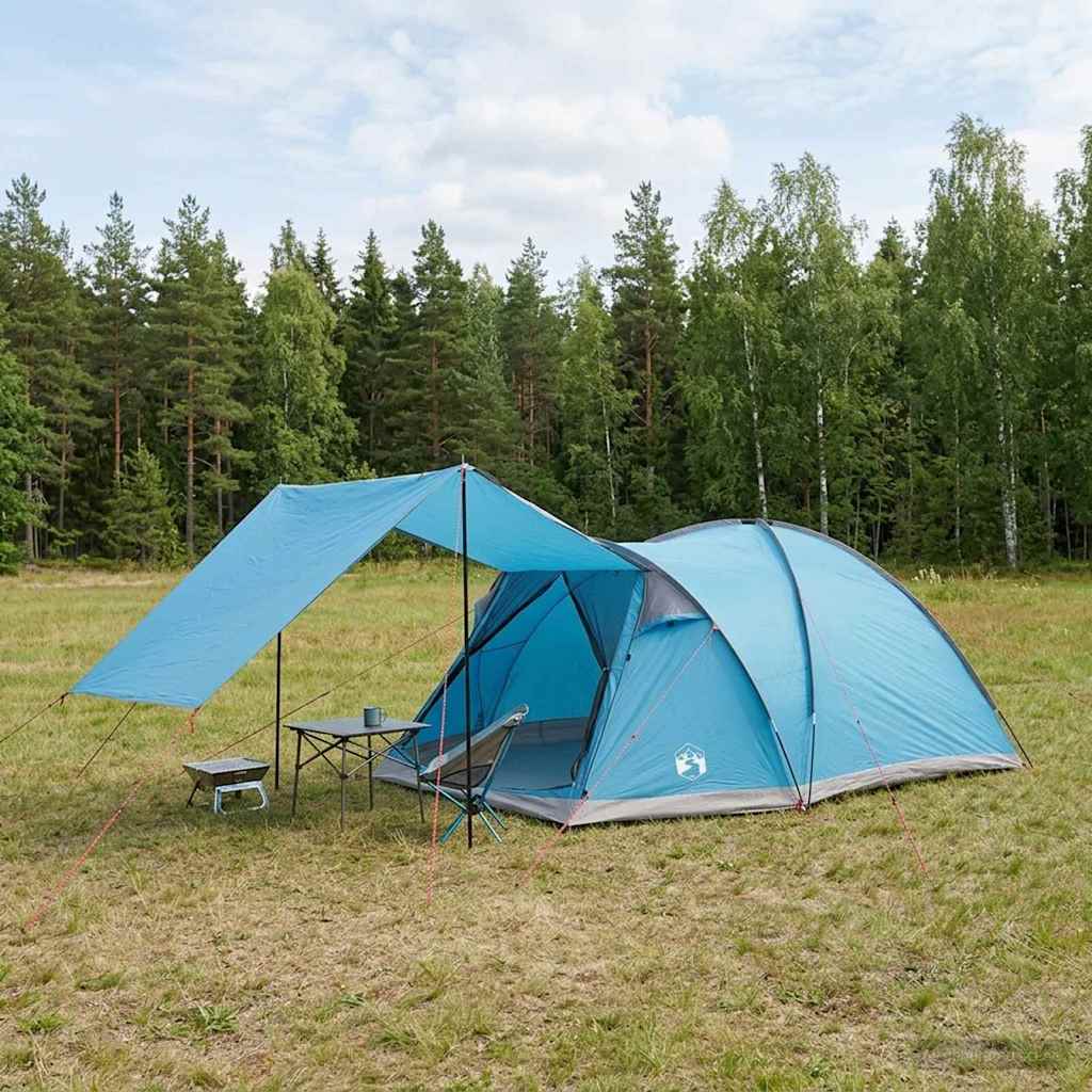Vidaxl huisje tent 6-persoons blauw polyester en staal