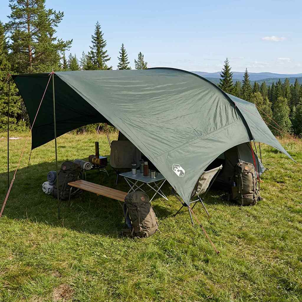 Vidaxl camping tarp waterbestendig legergroen 695 x 580 x 200 cm