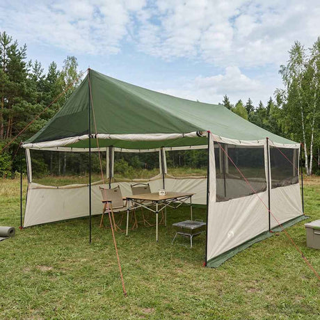 Vidaxl gezinstent groen 450 x 400 x 265 cm polyester en staal