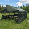 Vidaxl gezinstent leger groen 450 x 400 x 265 cm polyester en staal