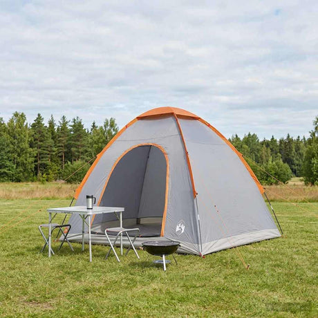 Vidaxl kamperen tent 2-persoons grijs en oranje