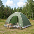 Vidaxl kamperen tent 4-persoons groen 185t polyester met pu coating