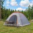 Vidaxl kamperen tent 6-persoons grijs en oranje