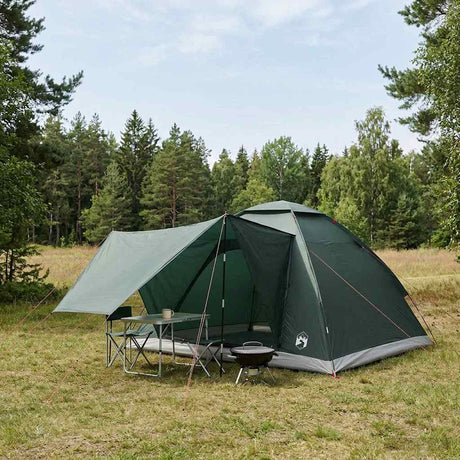 Vidaxl kamperen tent 4-persoons legergroen polyester en staal