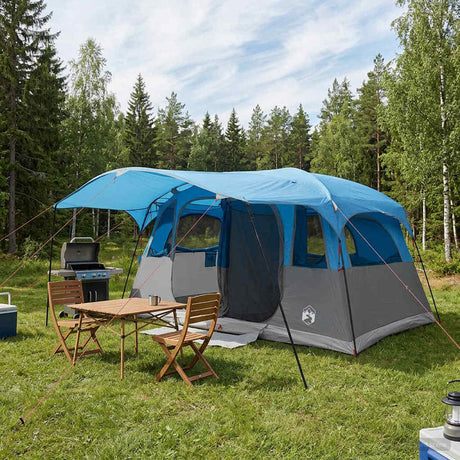 Vidaxl tunneltent 10-persoons blauw polyester en staal