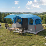 Vidaxl tunneltent 12-persoons blauw polyester en staal