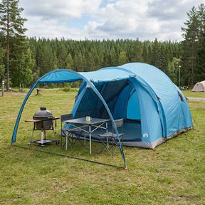 Vidaxl tunneltent blauw 6-persoons polyester en staal