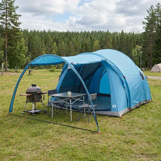 Vidaxl tunneltent blauw 6-persoons polyester en staal