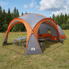 Vidaxl zijtent grijs en oranje 410 x 410 x 250 cm polyester en staal