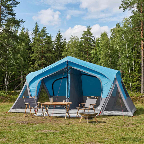 Vidaxl huisje tent blauw 10-persoons polyester en staal