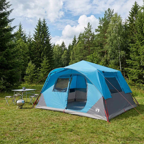 Vidaxl directe tent 10-persoons blauw polyester en staal