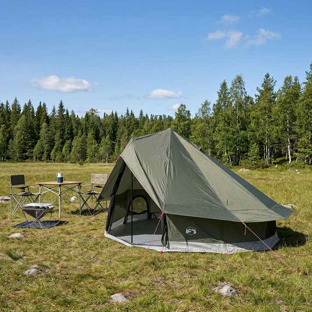 Vidaxl tipi tent 18-persoons legergroen polyester en staal