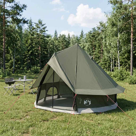 Vidaxl tipi tent 4-persoons legergroen polyester en staal