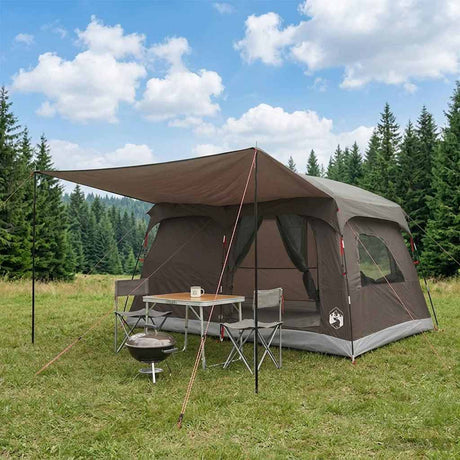 Vidaxl gezinstent 6-persoons bruin grijs polyester