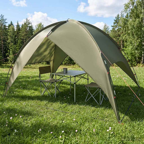 Vidaxl camping tent met regenhoes waterdicht 4-persoons olijfgroen