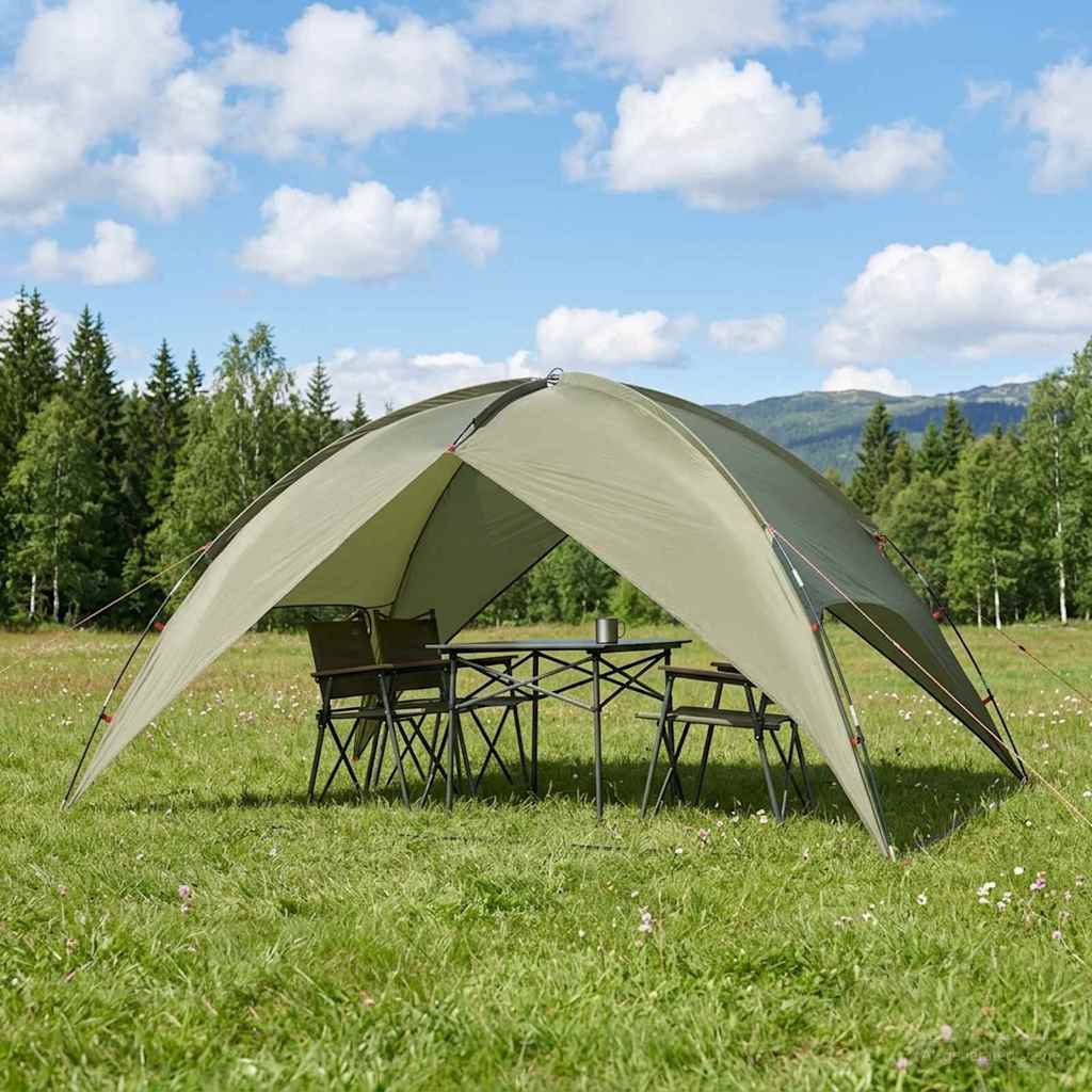 Vidaxl camping tent met regenhoes waterdicht 4-persoons olijfgroen
