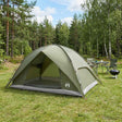 Vidaxl camping tent met regenhoes waterdicht 4-persoons olijfgroen