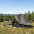 Vidaxl tipi tent 4-persoons bruin grijs polyester en staal