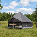 Vidaxl tipi tent 12-persoons bruin grijs polyester en staal