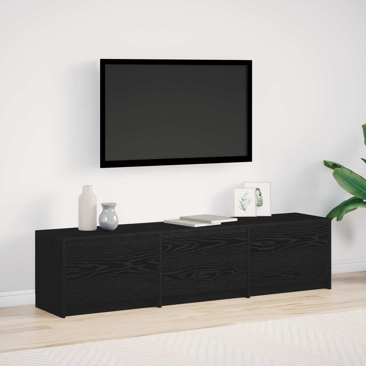 Vidaxl tv-kast zwart eiken bewerkt hout