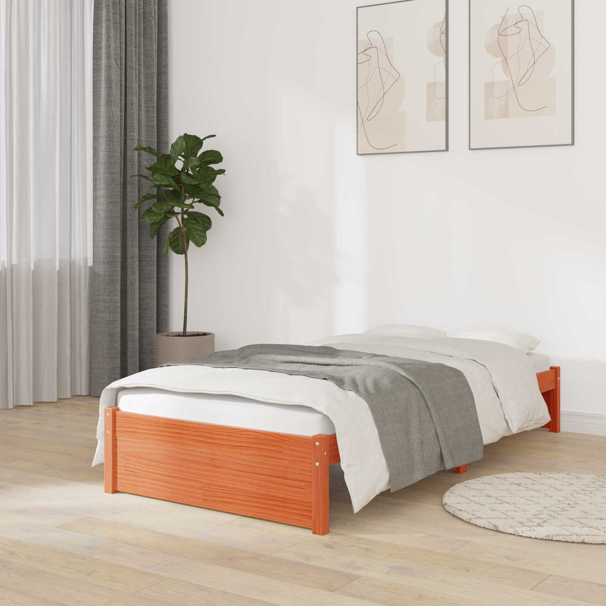 Vidaxl bedframe massief dennenhout