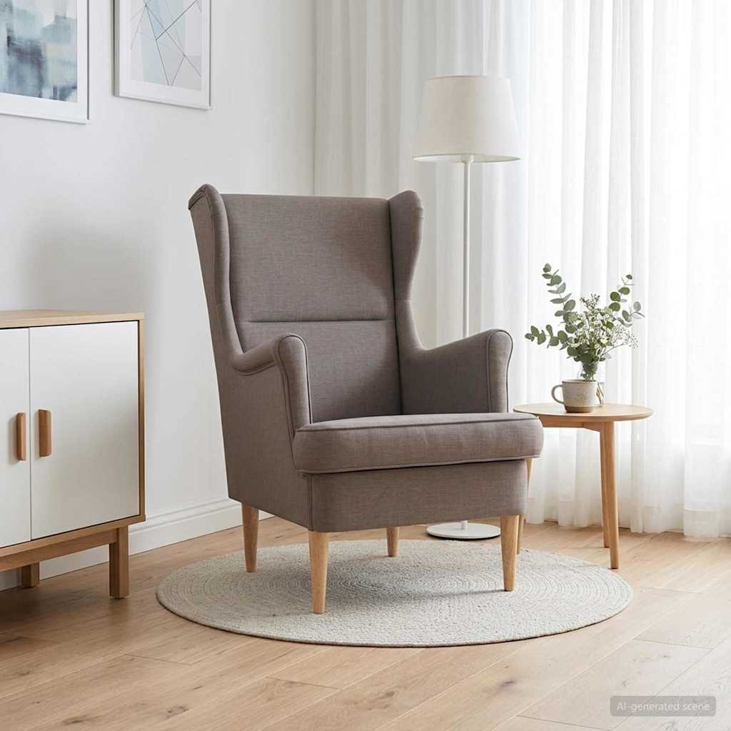 Vidaxl fauteuil taupe stof