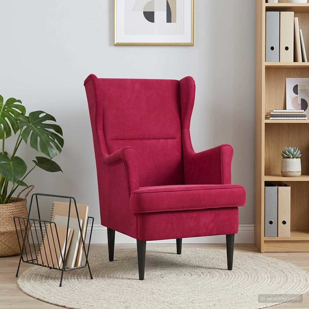 Vidaxl fauteuil wijnrood fluweel