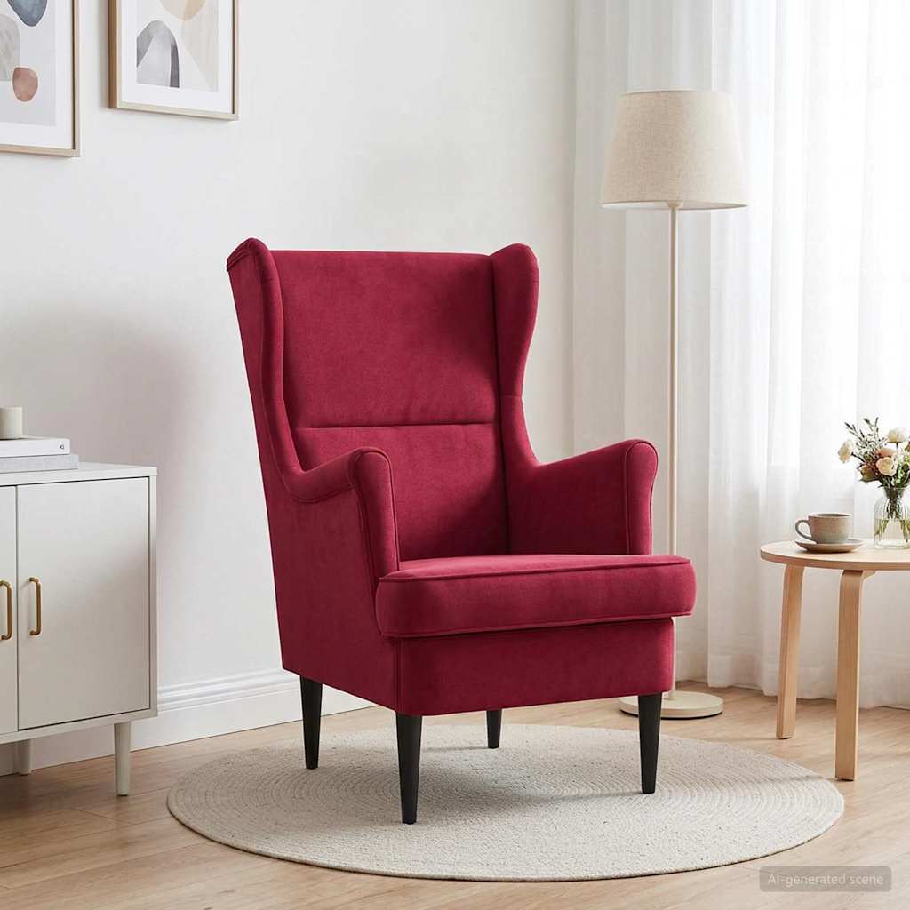 Vidaxl fauteuil wijnrood fluweel