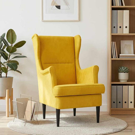 Vidaxl fauteuil geel fluweel