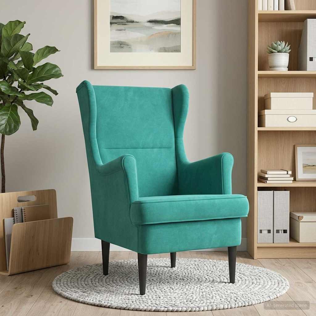 Vidaxl fauteuil turquoise fluweel